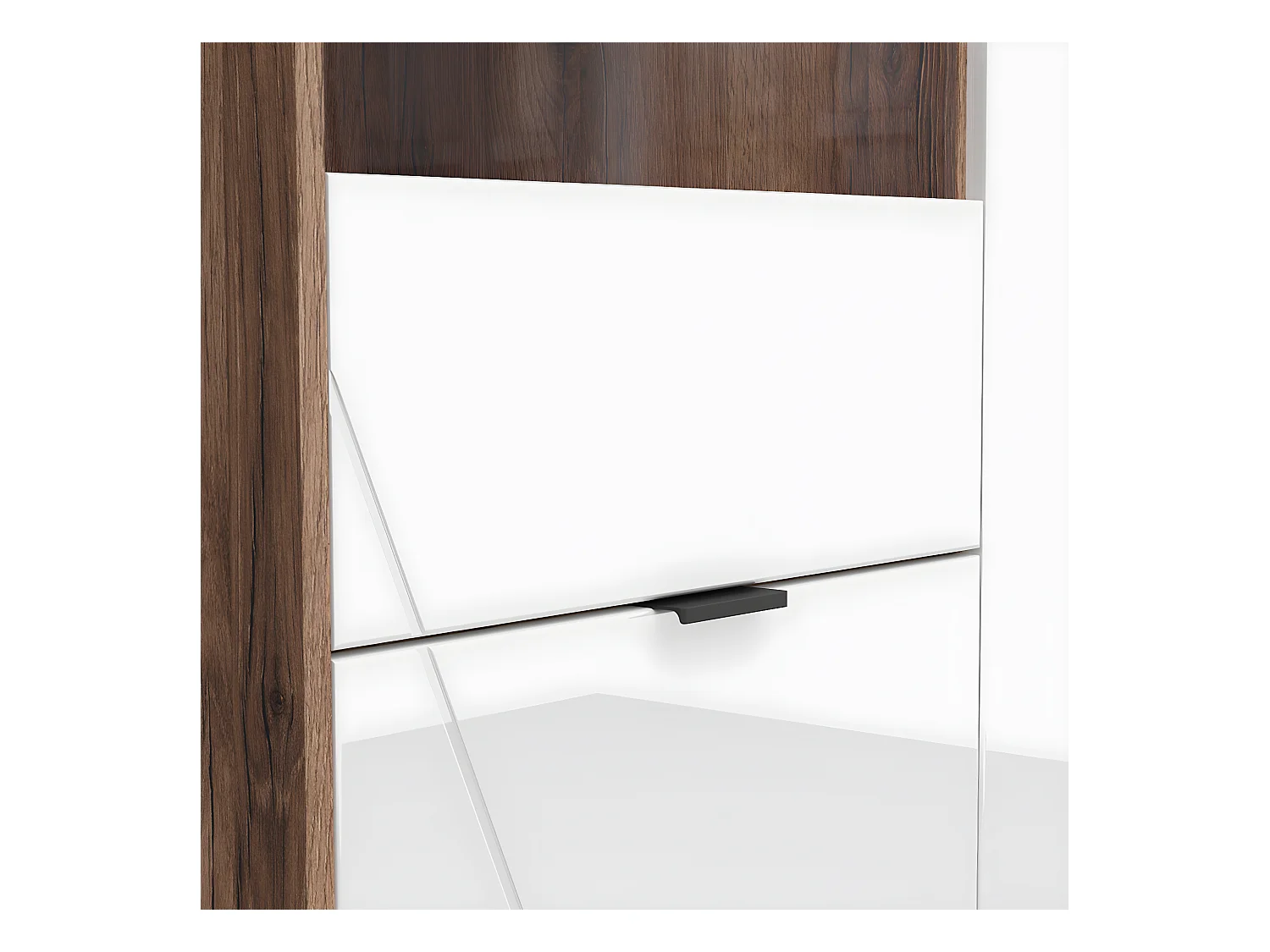 Vitrine 3 portes Sven Blanc et Bois