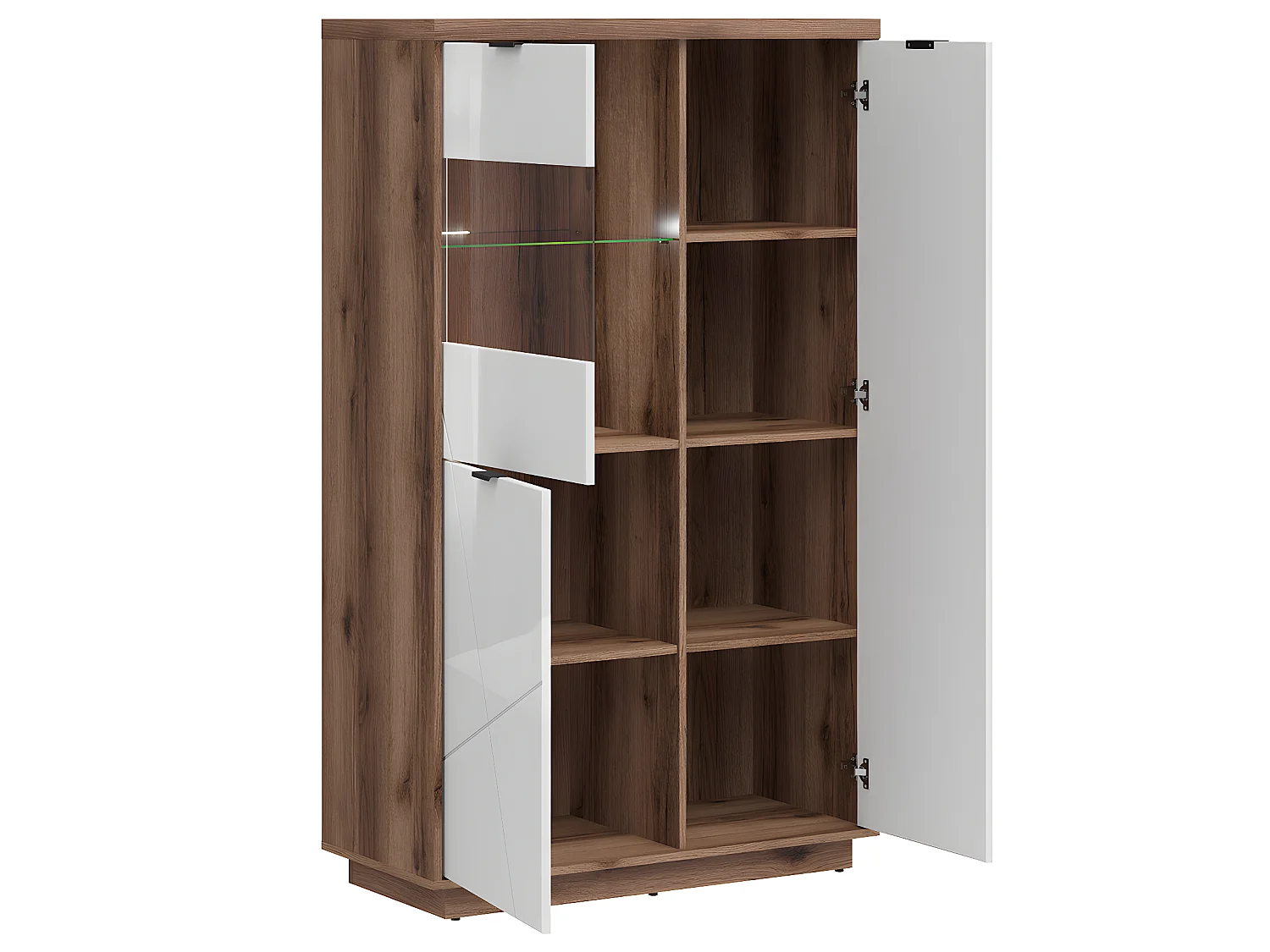 Vetrina a 3 ante Sven bianco e legno