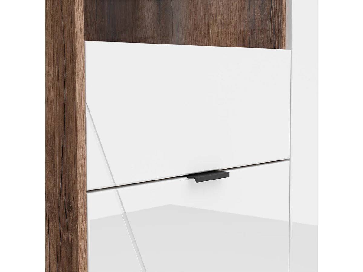 Vitrine 3 portes Sven Blanc et Bois
