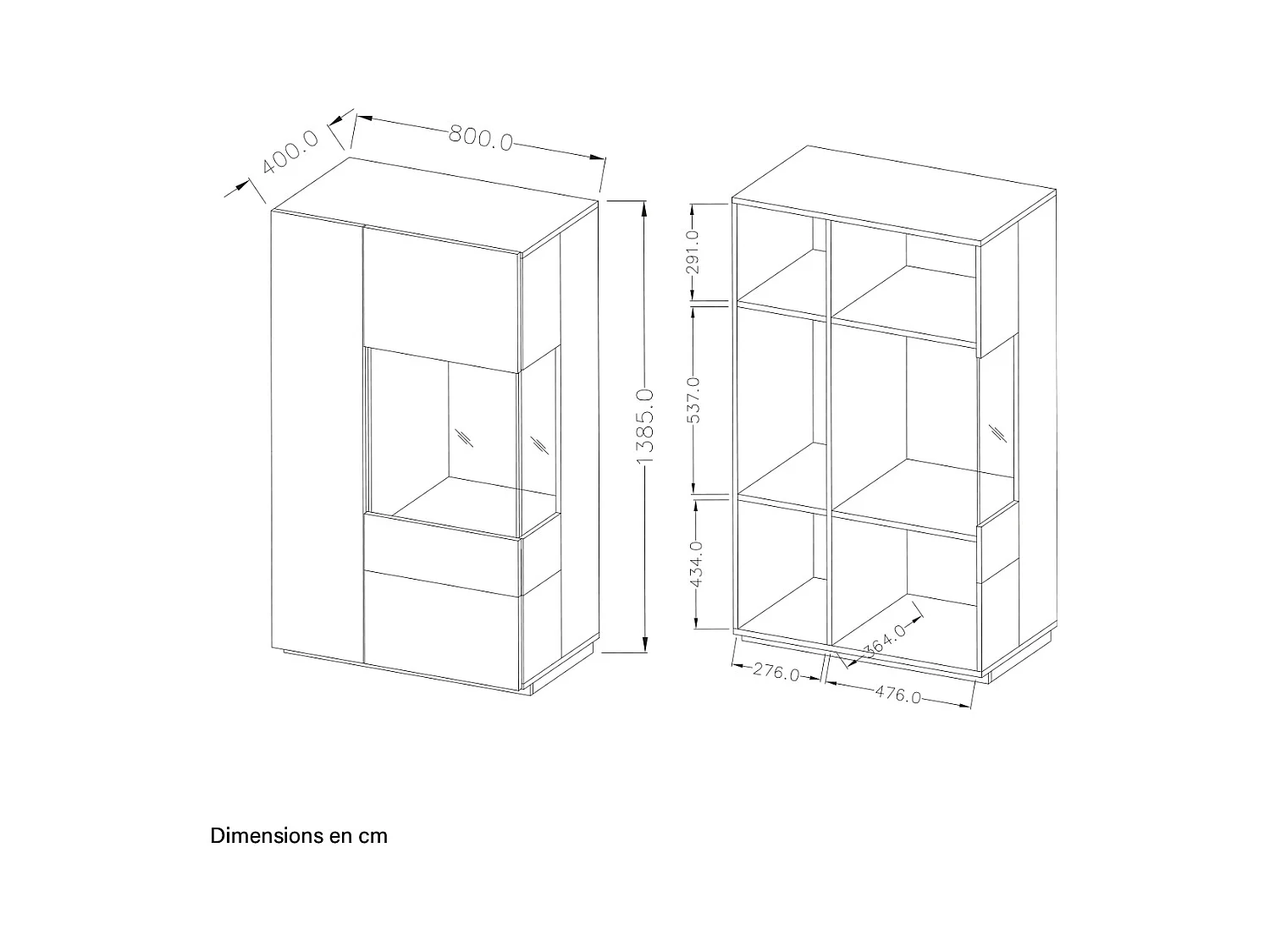 Credenza 2 ante Andrea grigio antracite e marrone 139cm