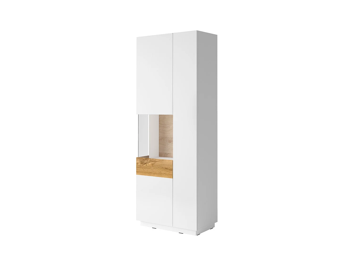 Vitrine 2 portes ouverture gauche Andrea Blanc et Bois