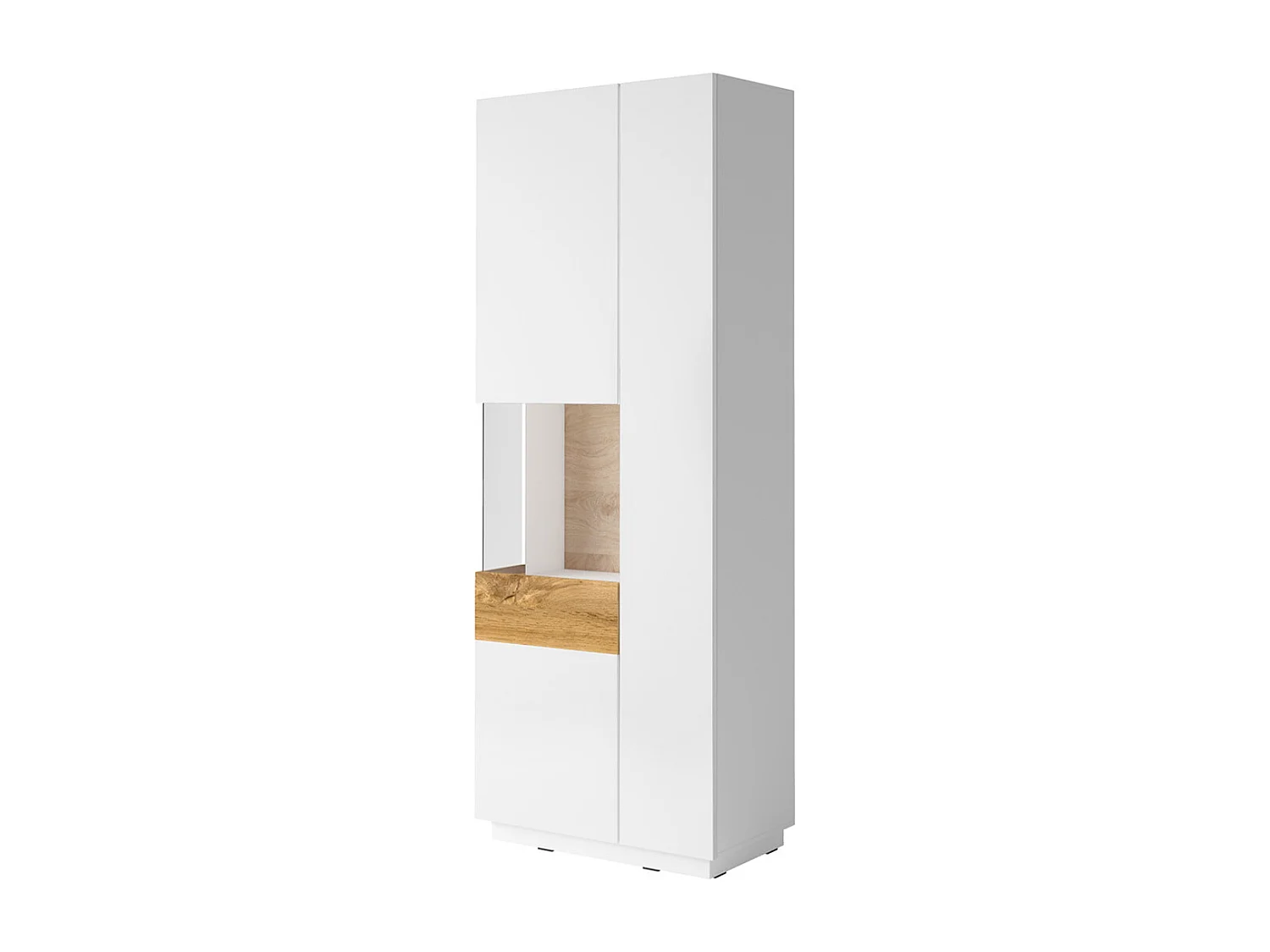 Andrea Wit en Hout 2-deurs vitrinekast, links openend