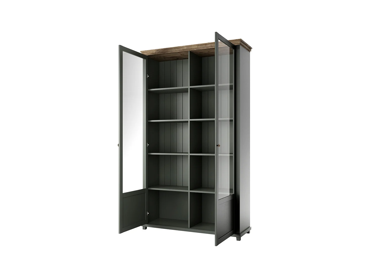 Witryna EVORA 2D zielona mat/dąb lefkas