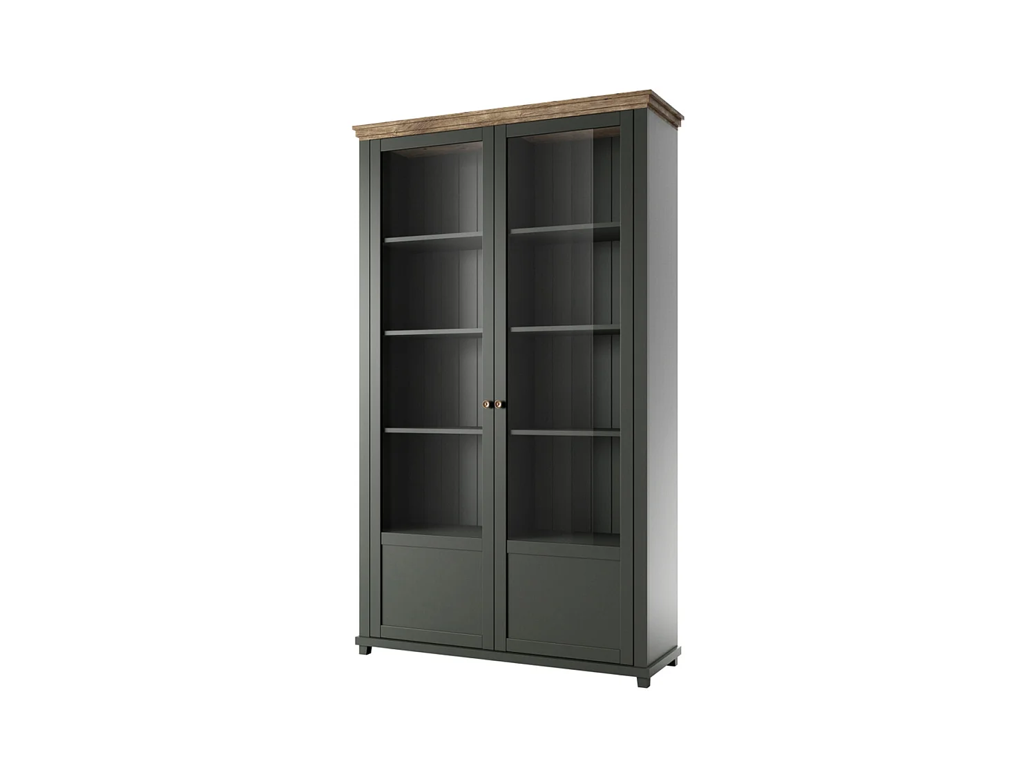Vaisselier 2 portes Martin Vert et Bois