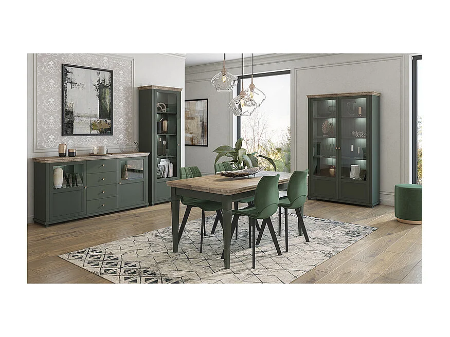 Vaisselier 2 portes Martin Vert et Boi