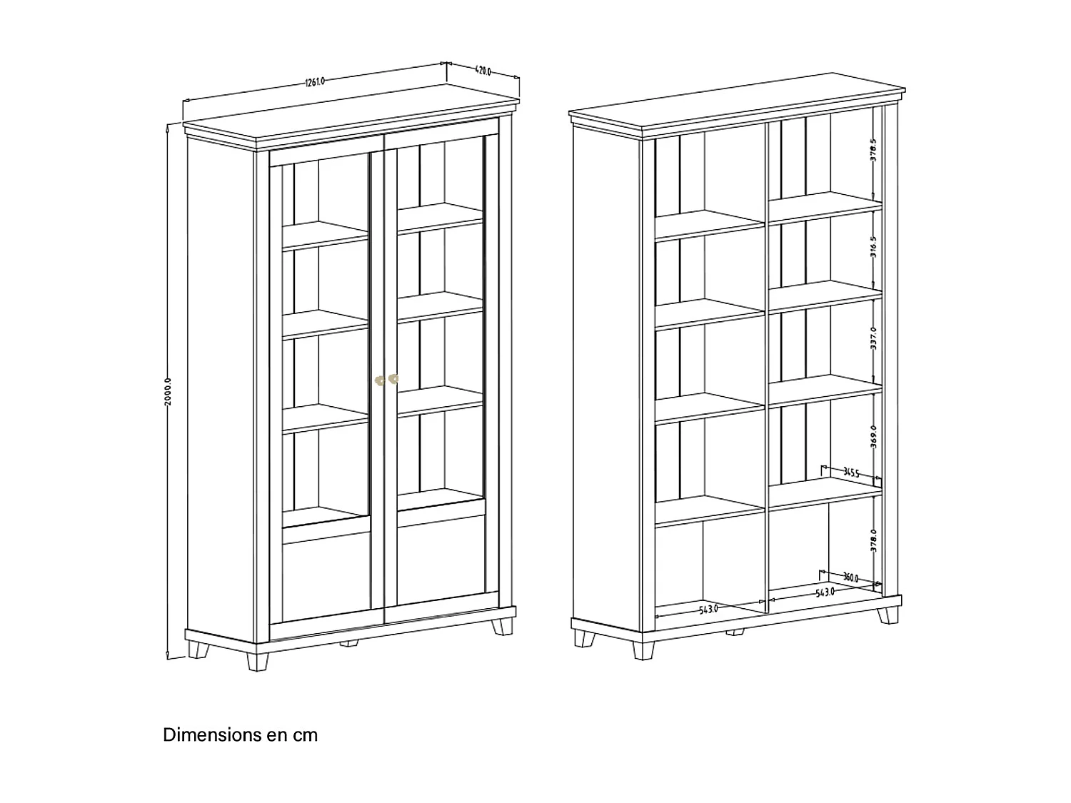 Martin 2-door dresser Green and Wood