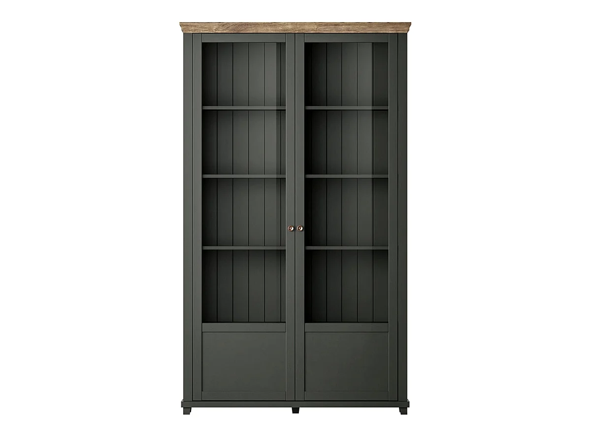 Vaisselier 2 portes Martin Vert et Bois