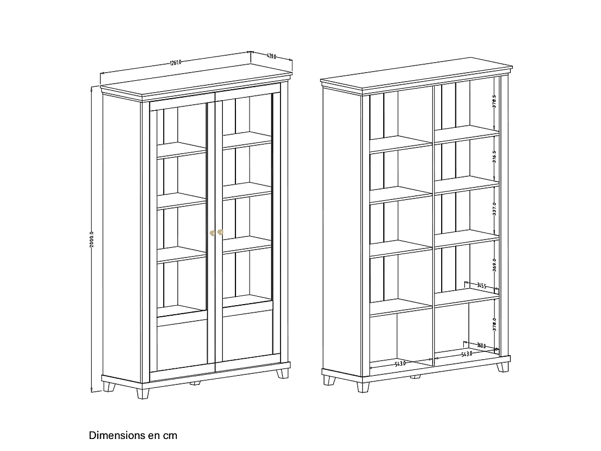 Vaisselier 2 portes Martin Vert et Bois