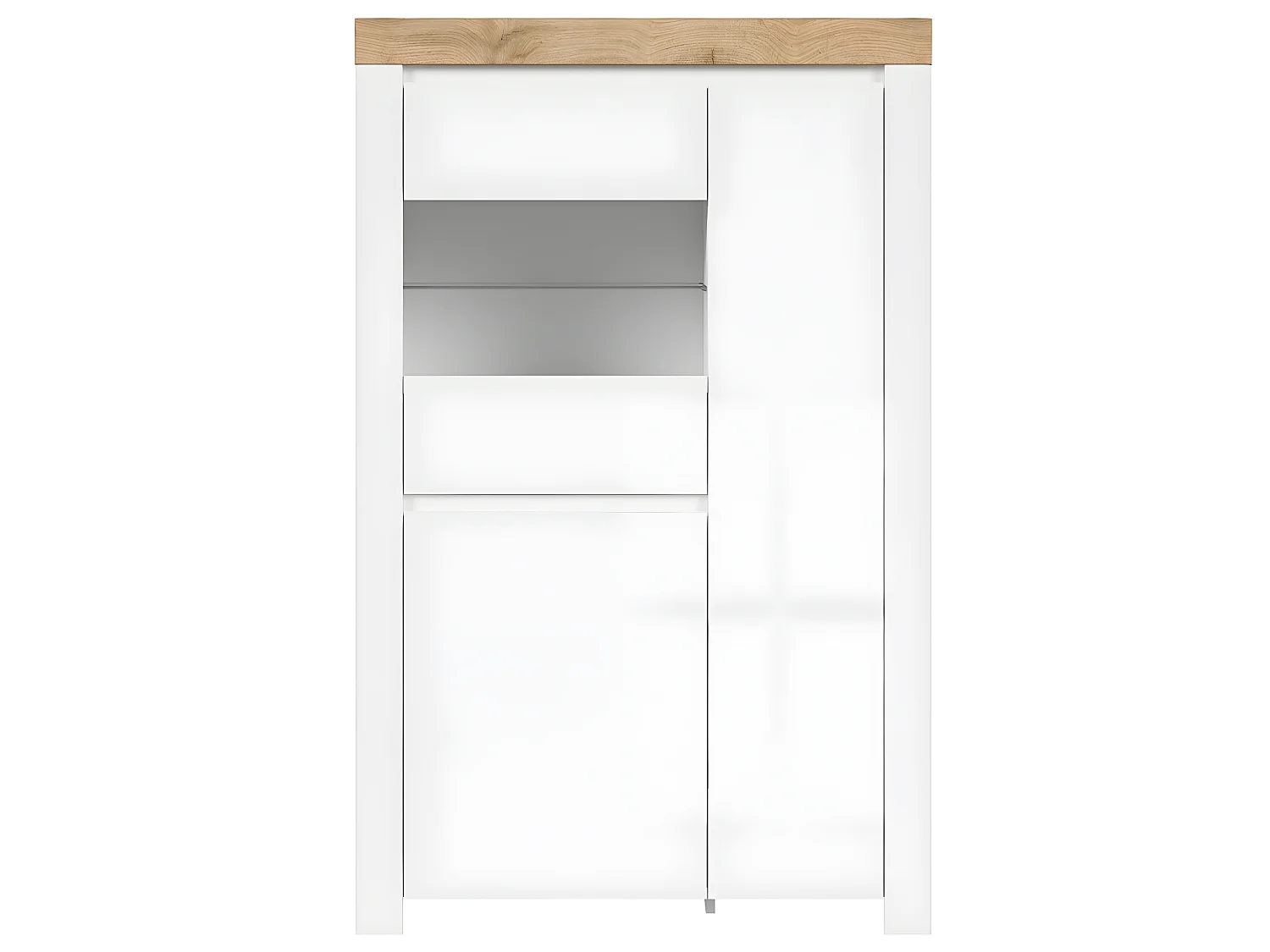 Vitrine 3 portes Hella Blanc et Bois