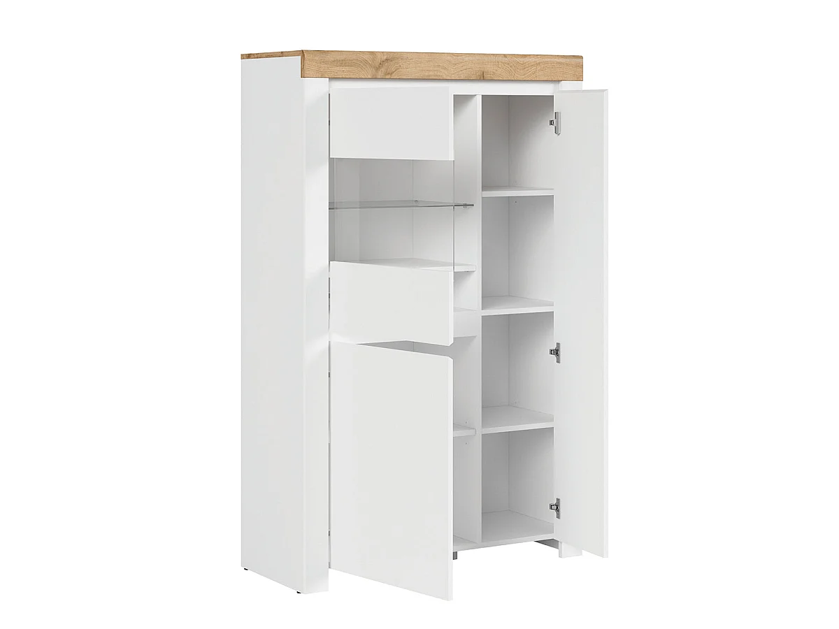 Vetrina 3 ante Hella bianco e marrone 156cm