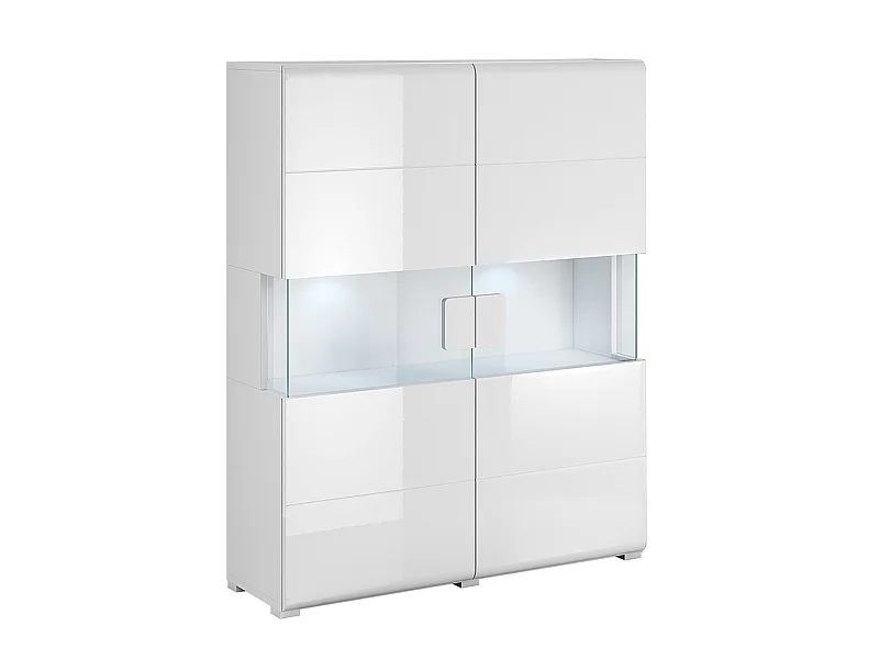 Vaisselier 2 portes avec LED Jules Blanc