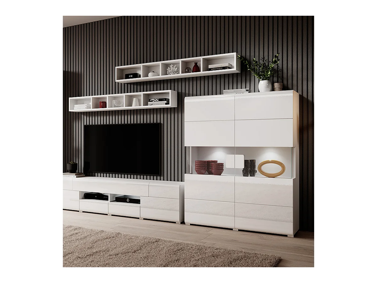 Vajillero 2 puertas con LED Jules Blanco