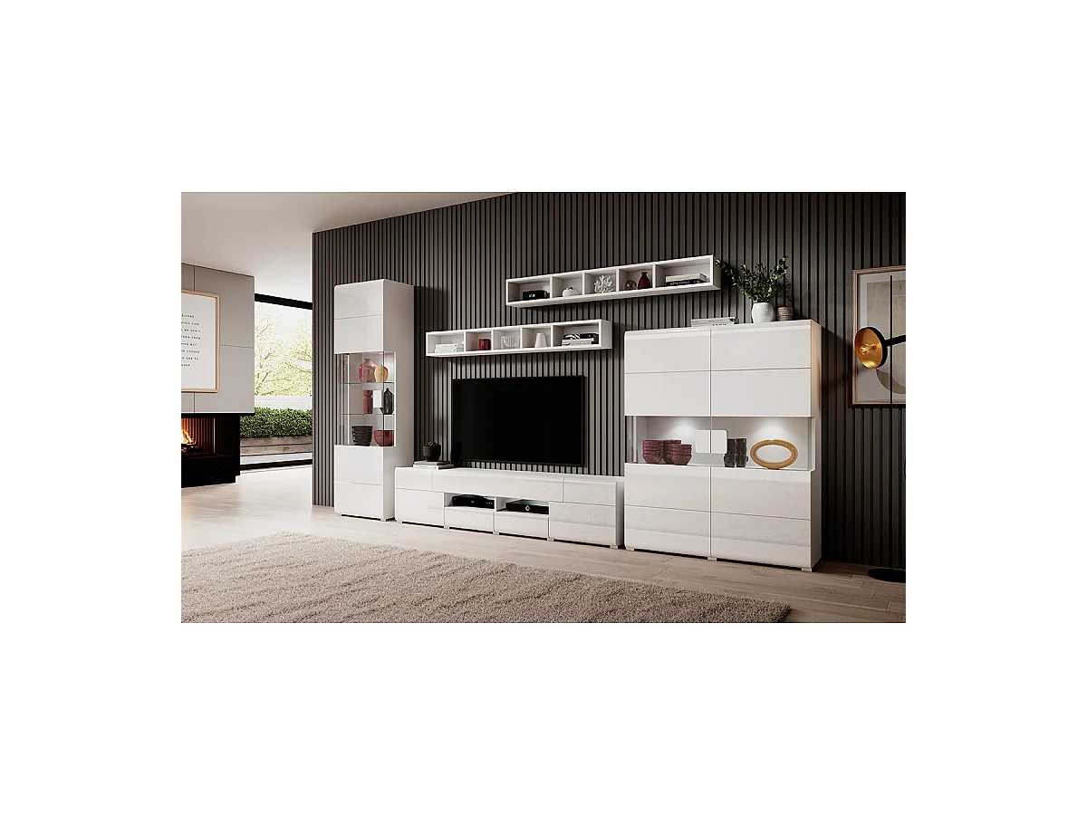 Vajillero 2 puertas con LED Jules Blanco