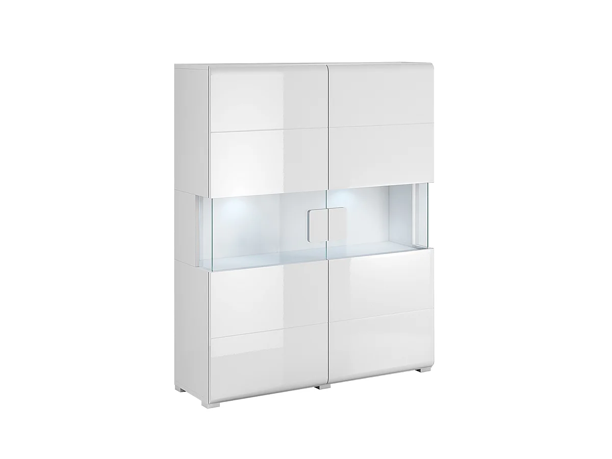 Vaisselier 2 portes avec LED Jules Blanc