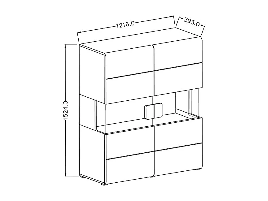 2-deurs servieskast met LED Jules White