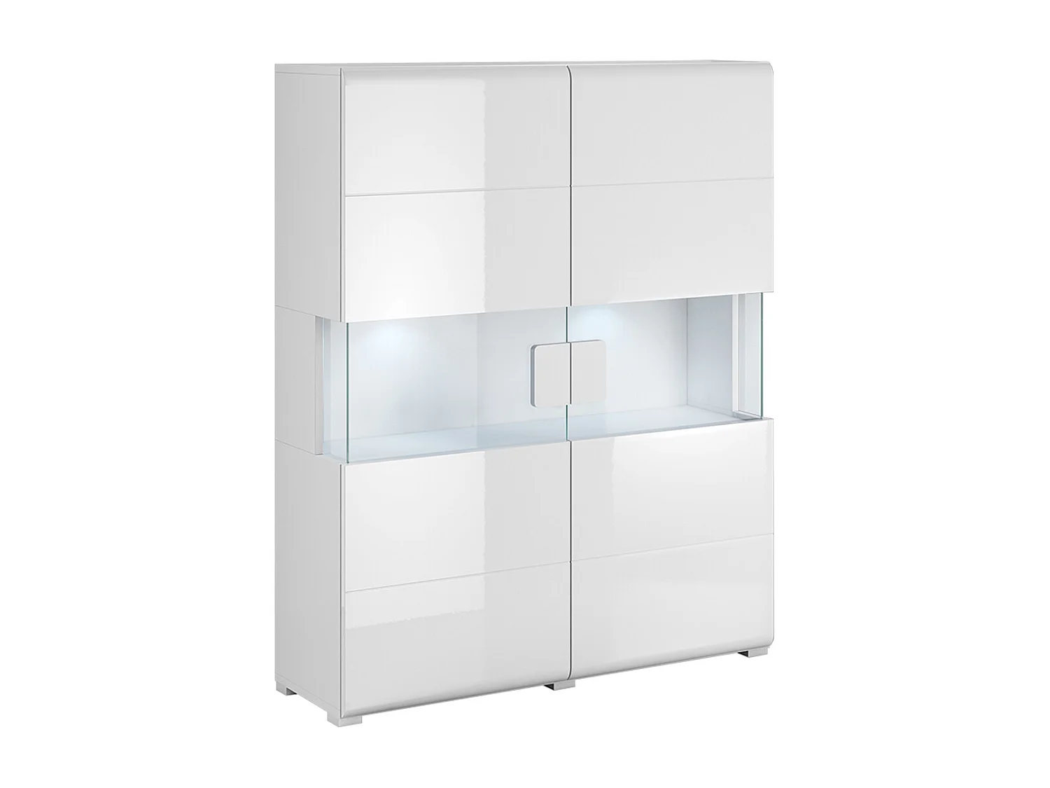 Vaisselier 2 portes avec LED Jules Blanc