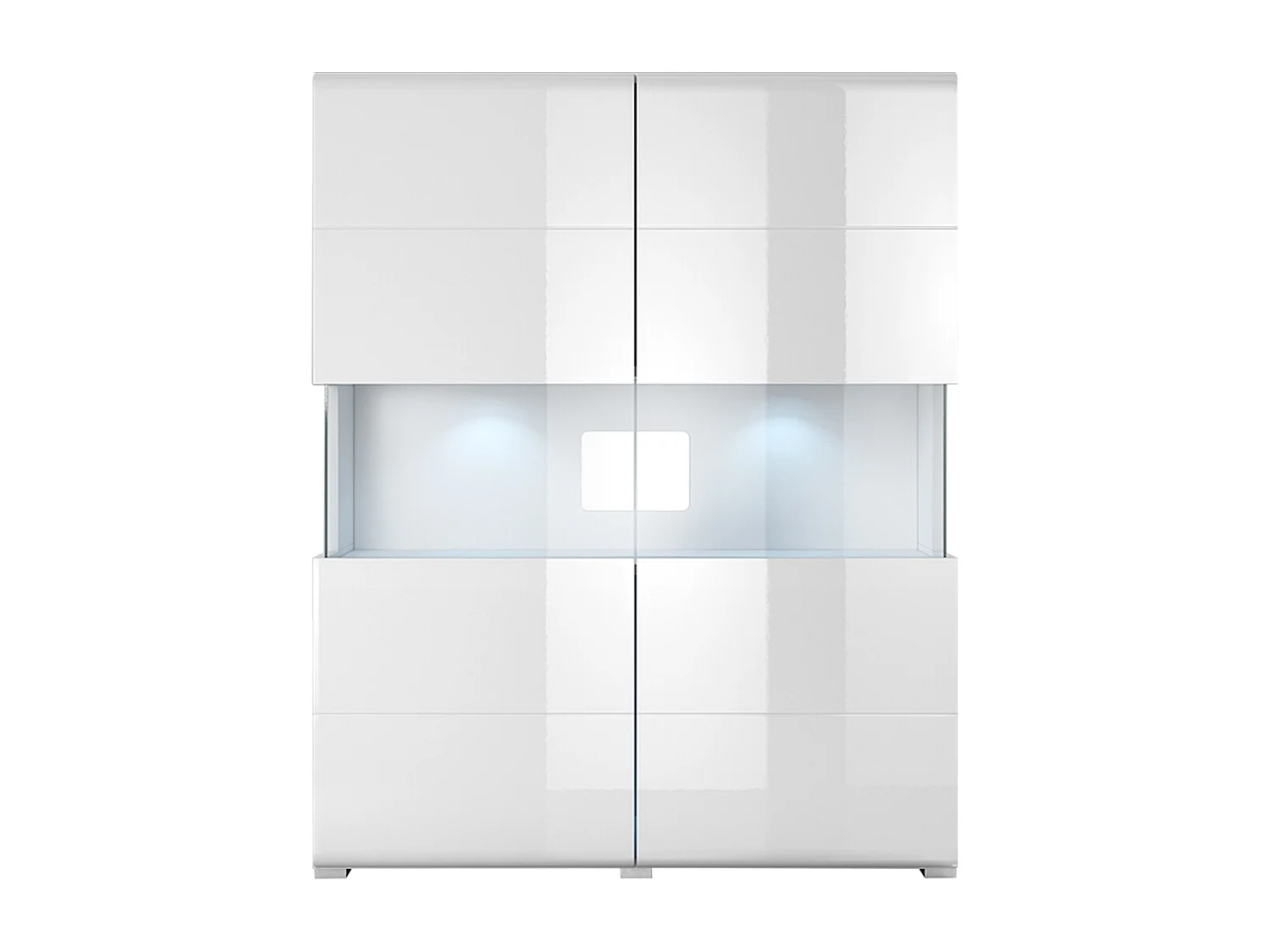 Vaisselier 2 portes avec LED Jules Blanc