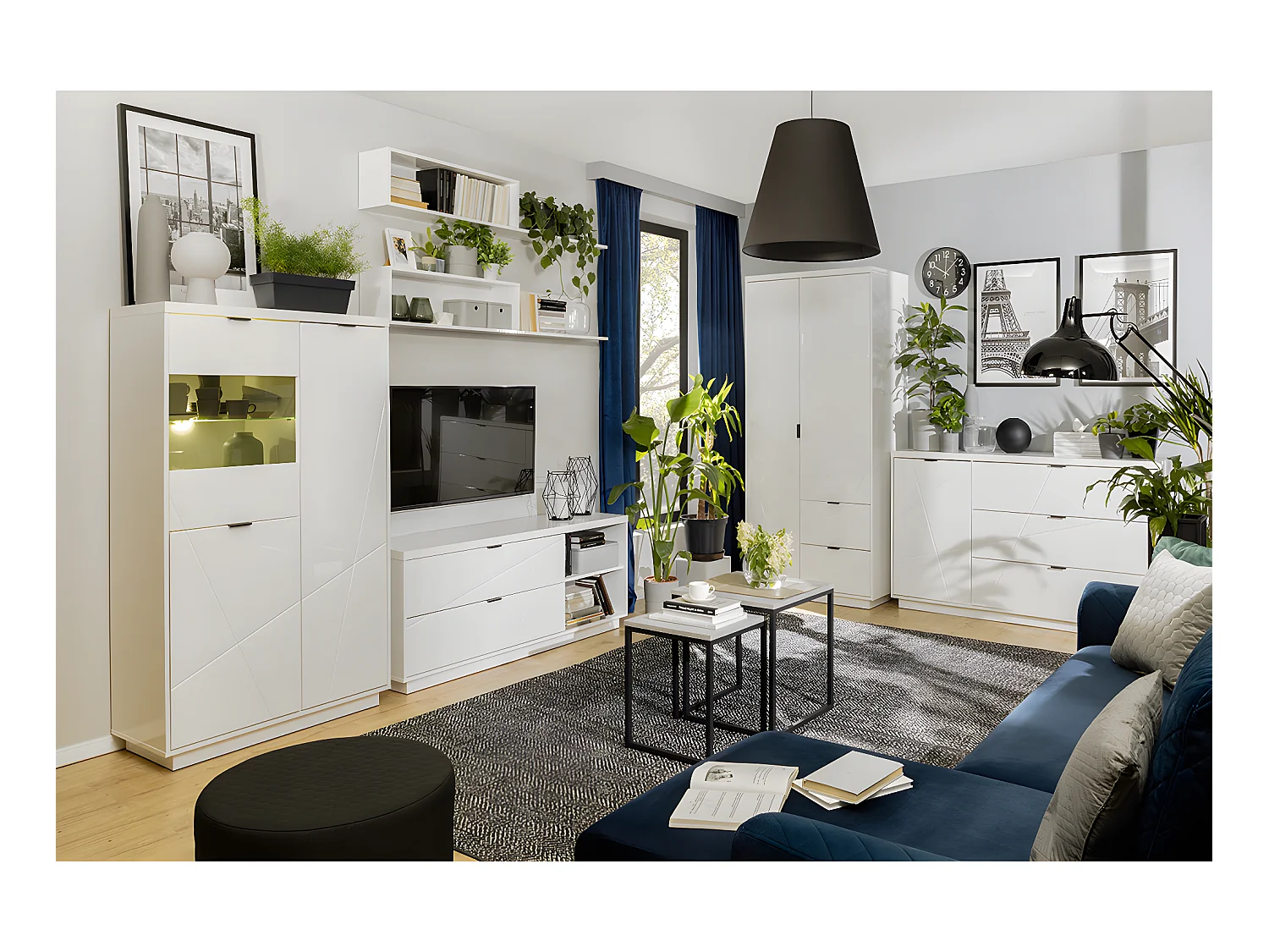 Vitrine 3 portes Sven Blanc