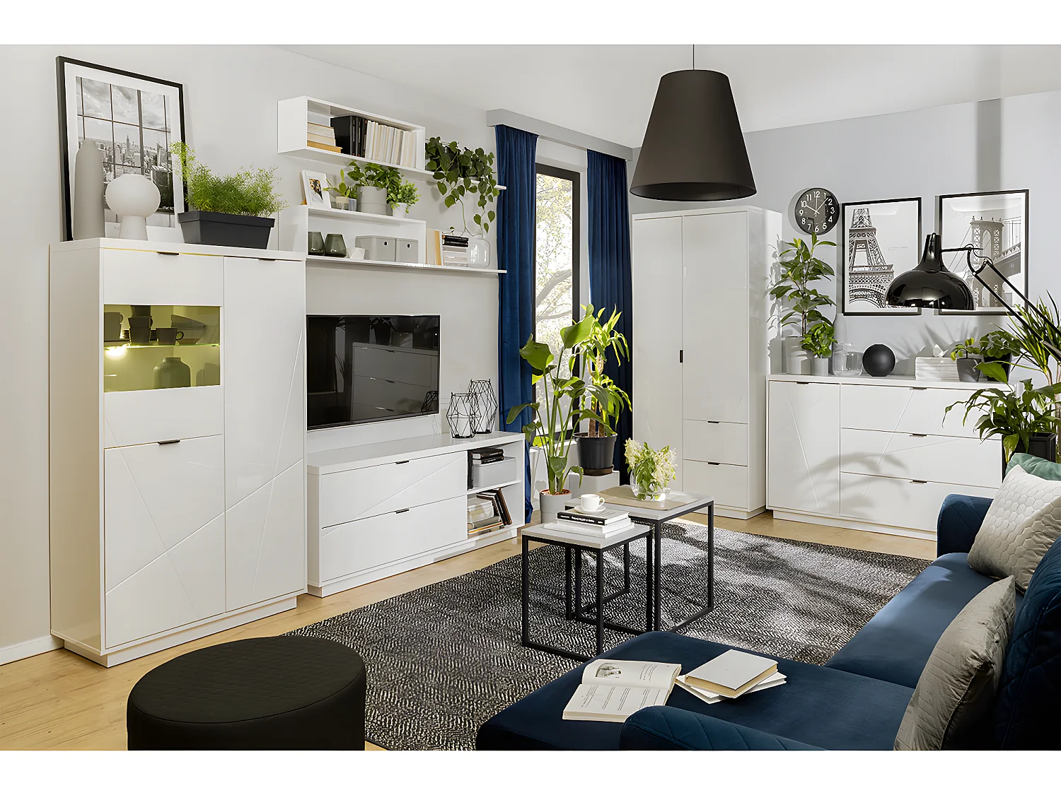 Vitrine 3 portes Sven Blanc