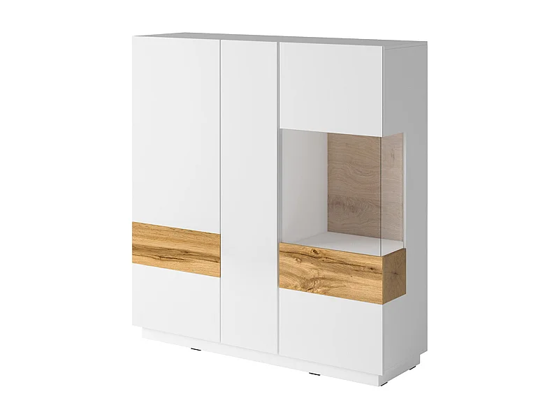 Credenza 3 ante Andrea bianco e marrone 139cm