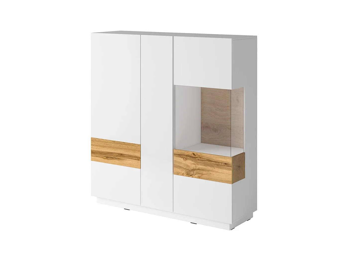 Vaisselier 3 portes Andrea Blanc et Bois