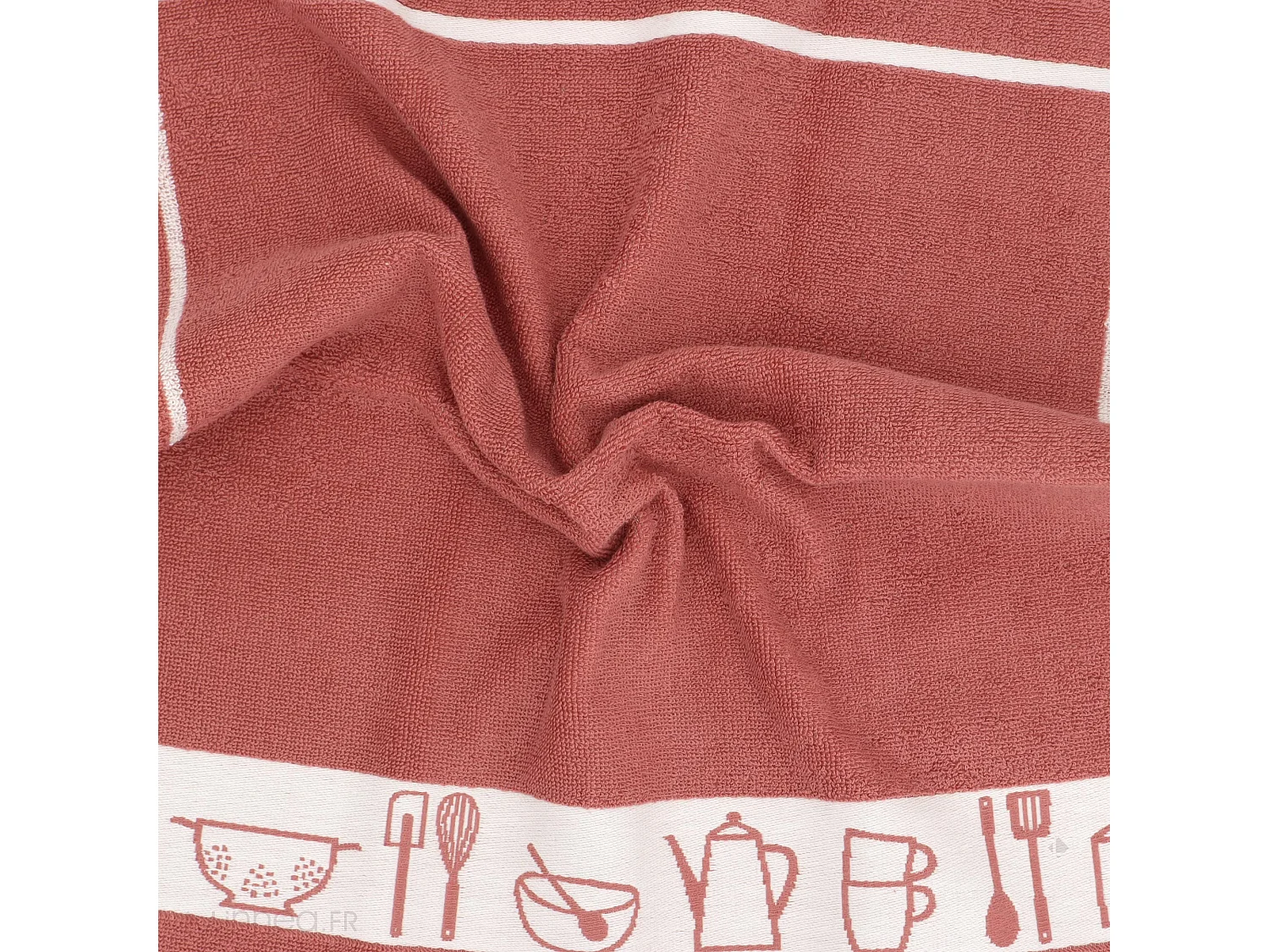 Lot de 2 torchons de cuisine éponge 50x50 cm coton TERRY rose