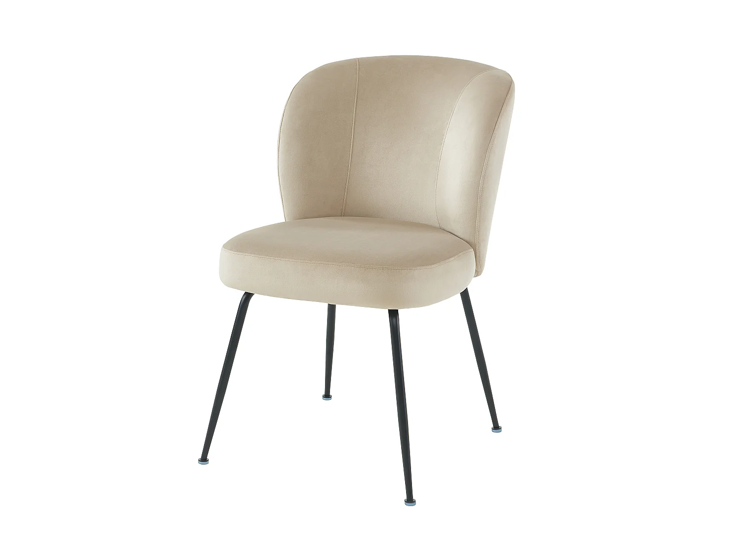 Set van 6 stoelen van fluweel en metaal - Beige - POLPONA van Pascal MORABITO