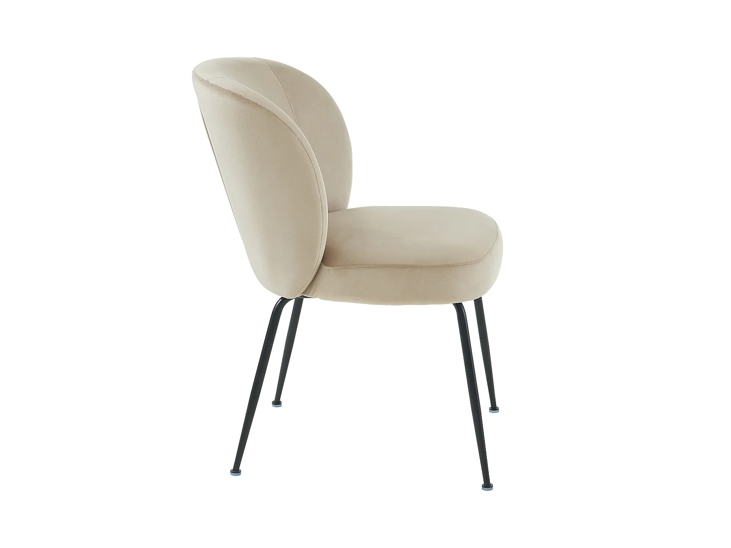 Set van 6 stoelen van fluweel en metaal - Beige - POLPONA van Pascal MORABITO