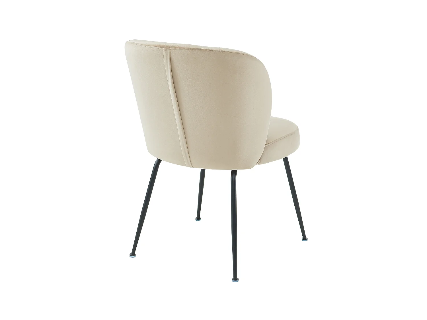 Sæt med 6 fløjlsvelour- og metalstole - Beige - POLPONA