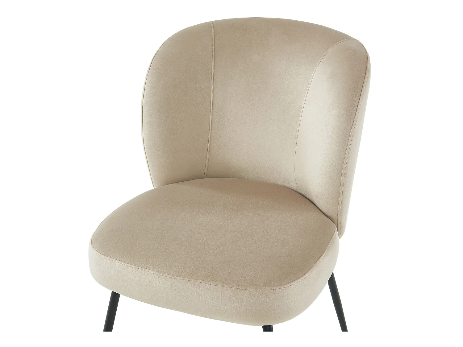 Sæt med 6 fløjlsvelour- og metalstole - Beige - POLPONA