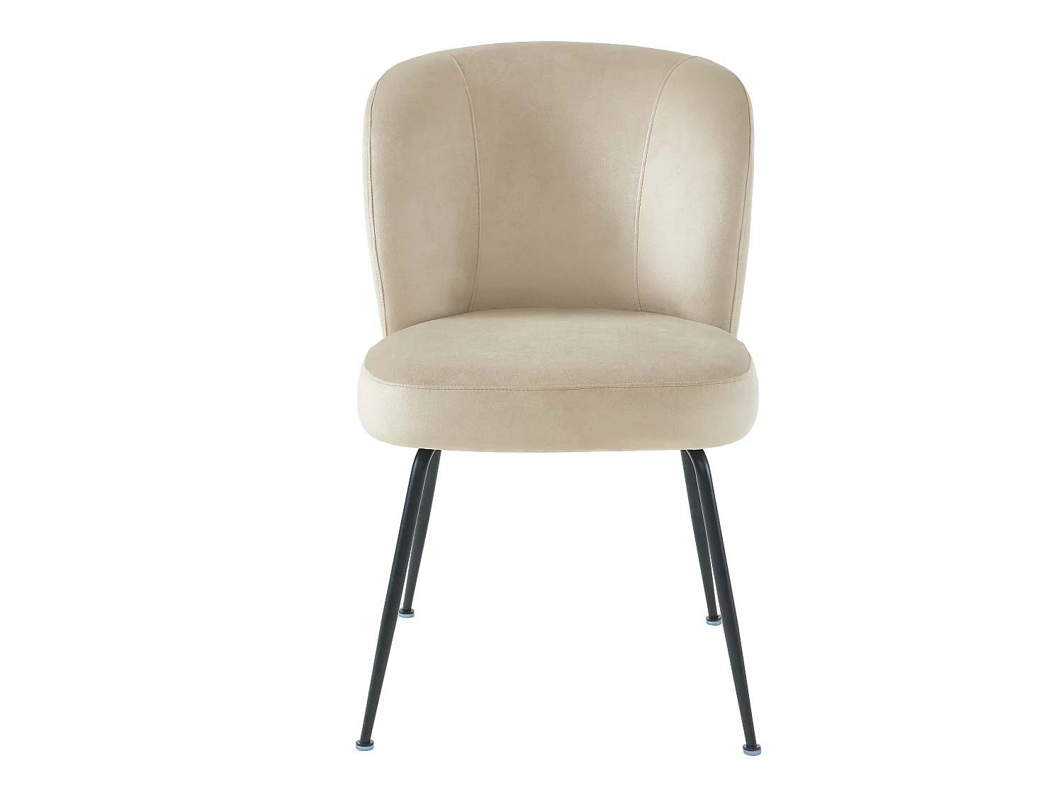 Lot de 6 chaises en velours et métal - Beige - POLPONA