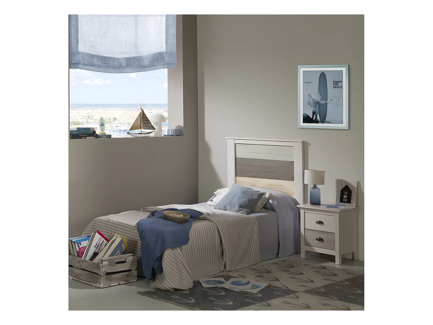 ROSALIA - Tête de Lit L.105cm Bois Aspect Vieilli