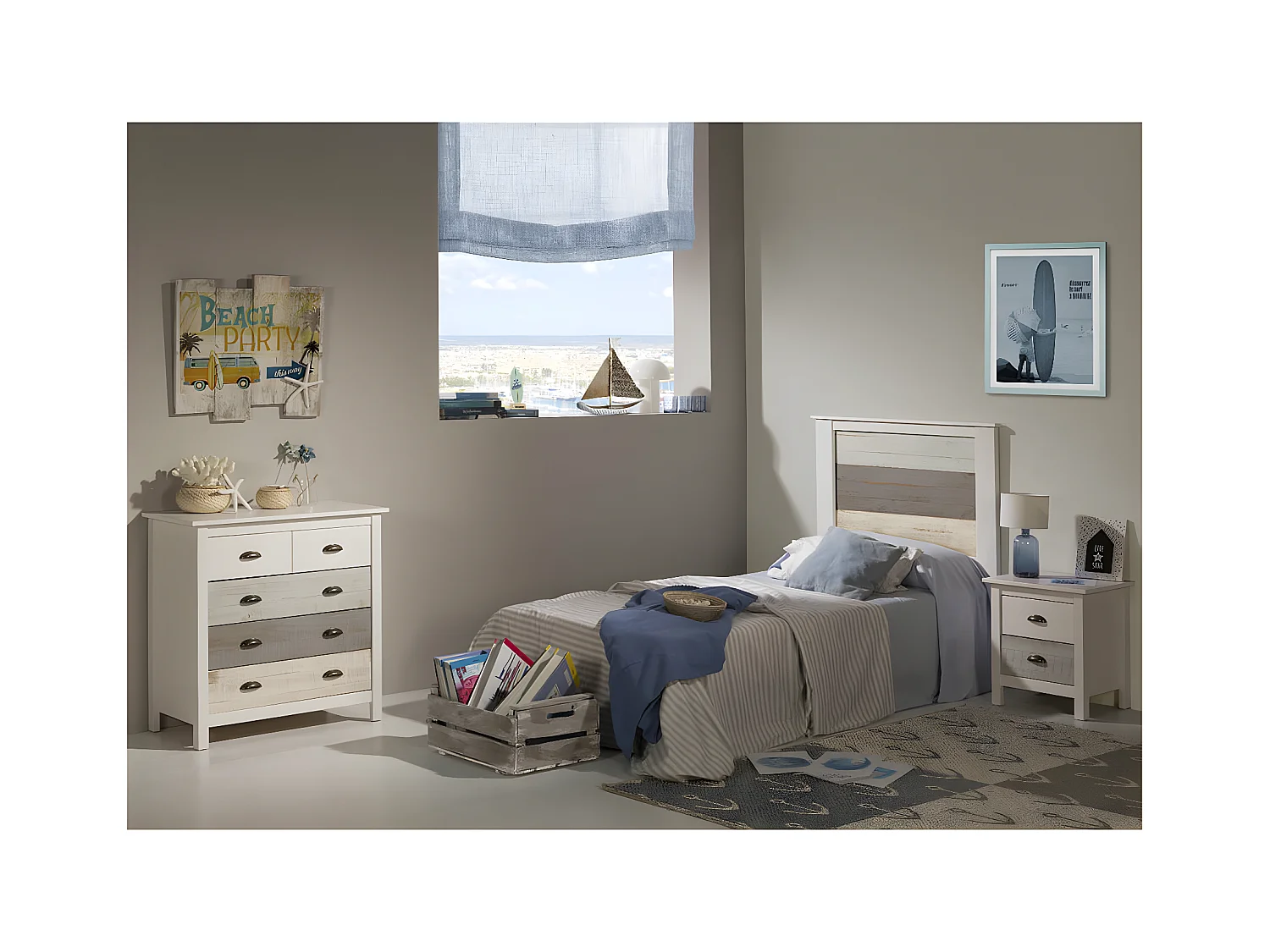 ROSALIA - Tête de Lit L.105cm Bois Aspect Vieilli