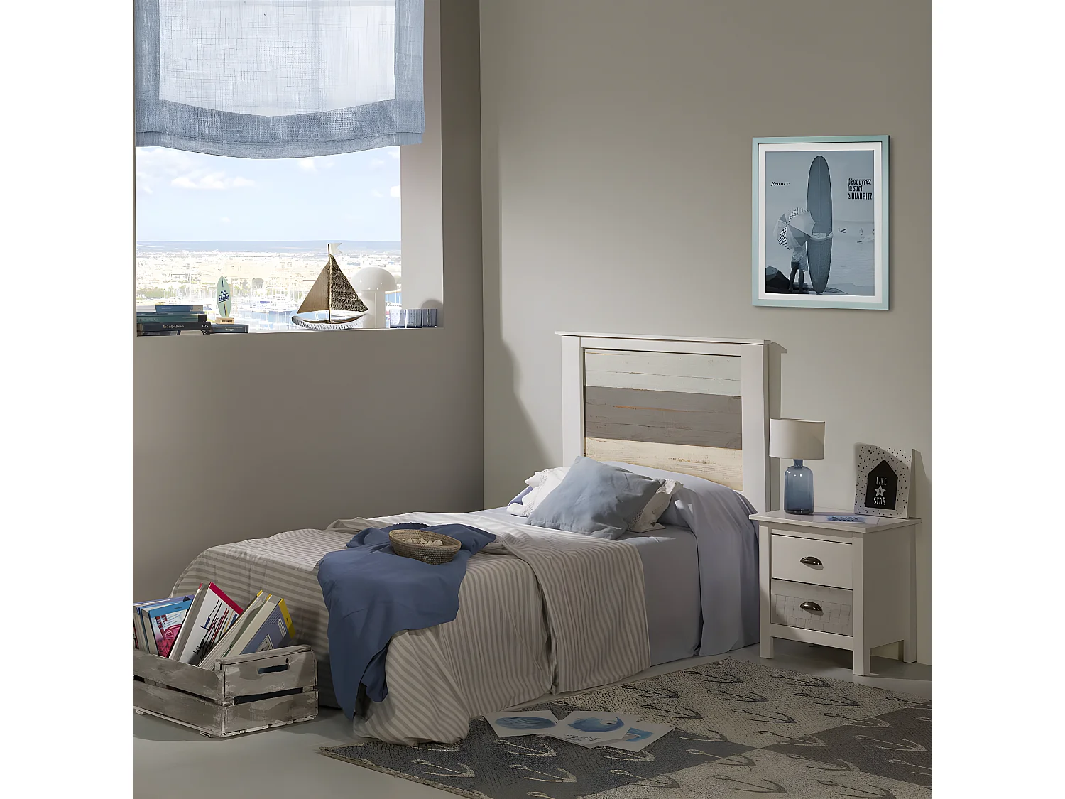 ROSALIA - Tête de Lit L.105cm Bois Aspect Vieilli