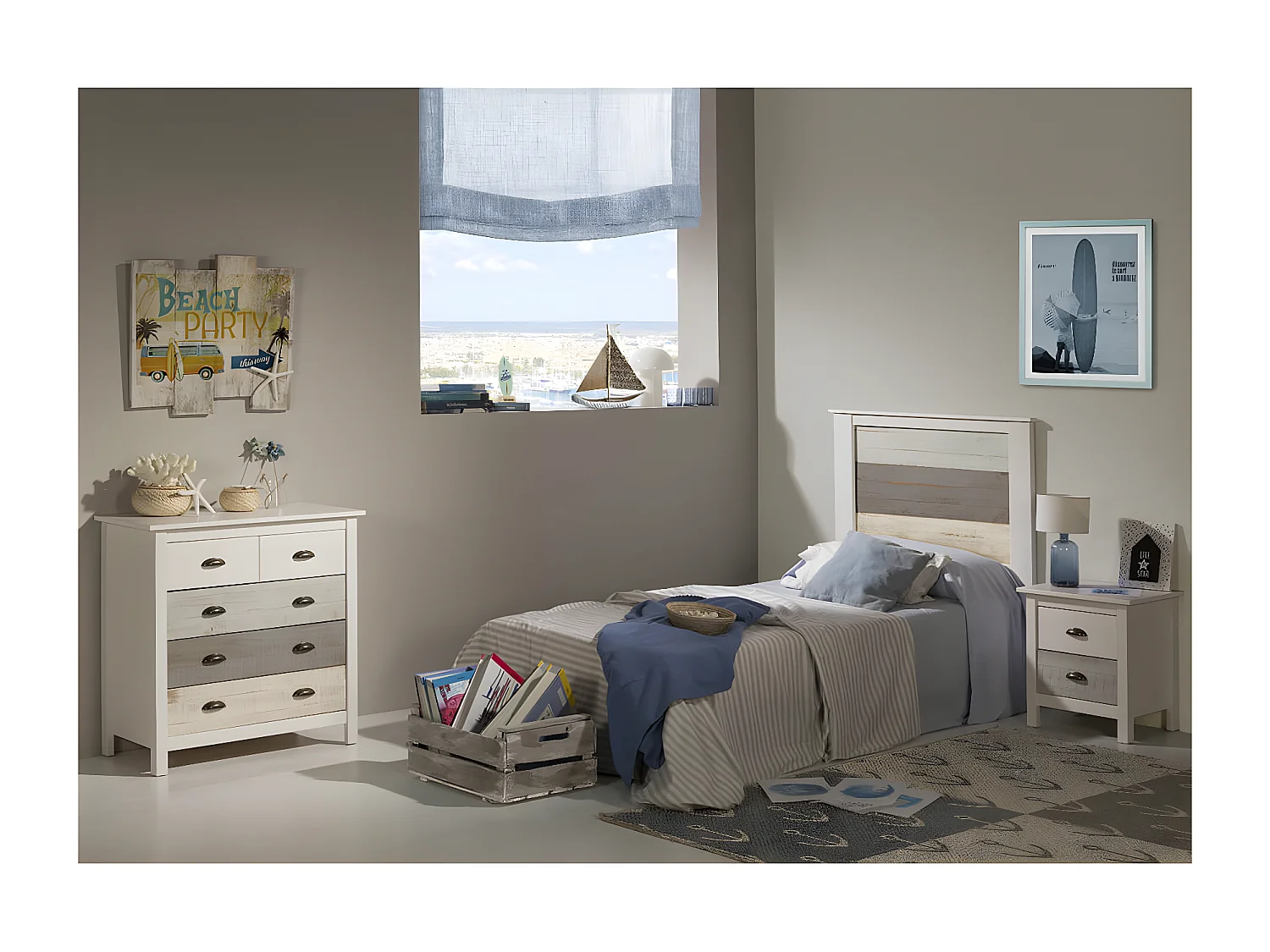 ROSALIA - Tête de Lit L.105cm Bois Aspect Vieilli