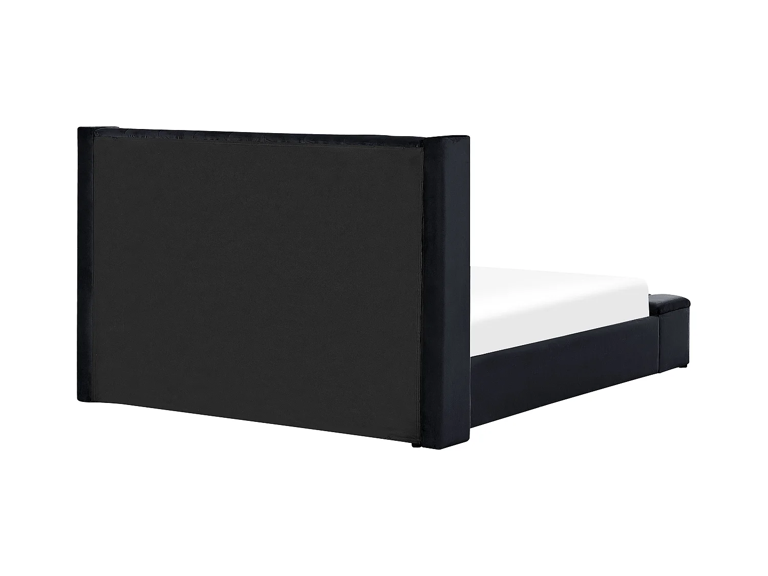 Letto con panca contenitore Velluto NOYERS 180 x 200 cm Nero