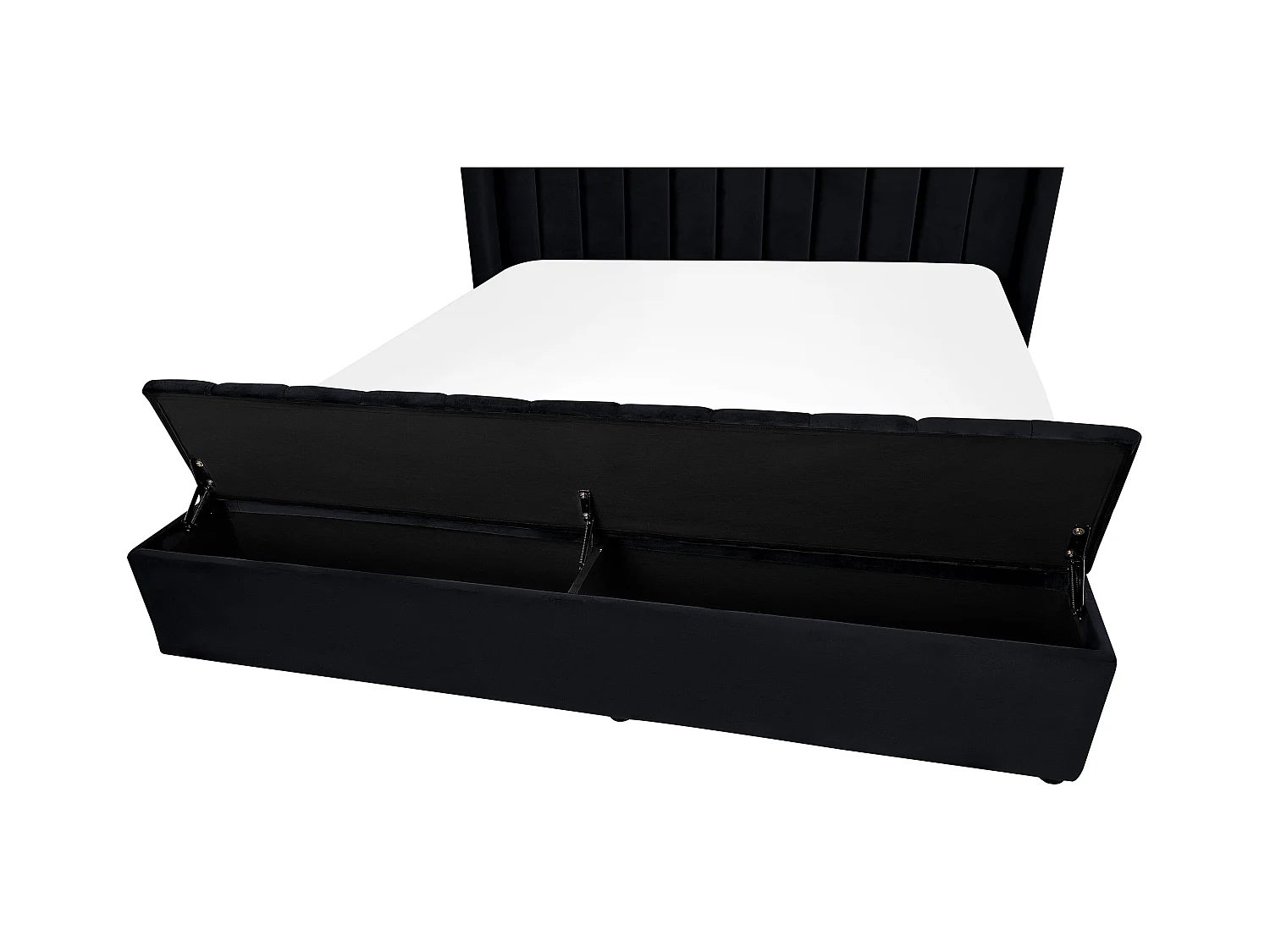 Letto con panca contenitore Velluto NOYERS 180 x 200 cm Nero