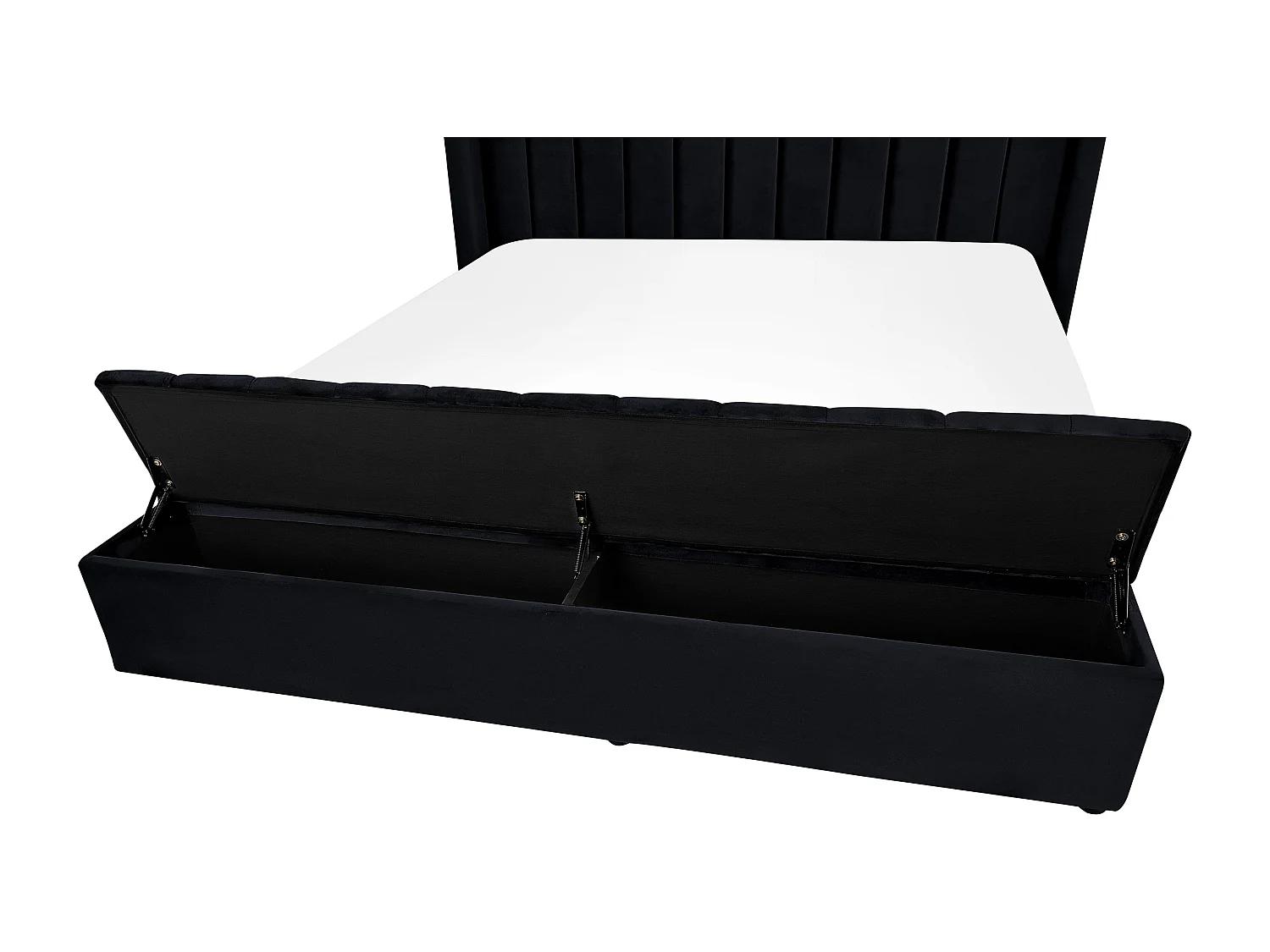 Lit avec banc de rangement Velours NOYERS 180 x 200 cm Noir