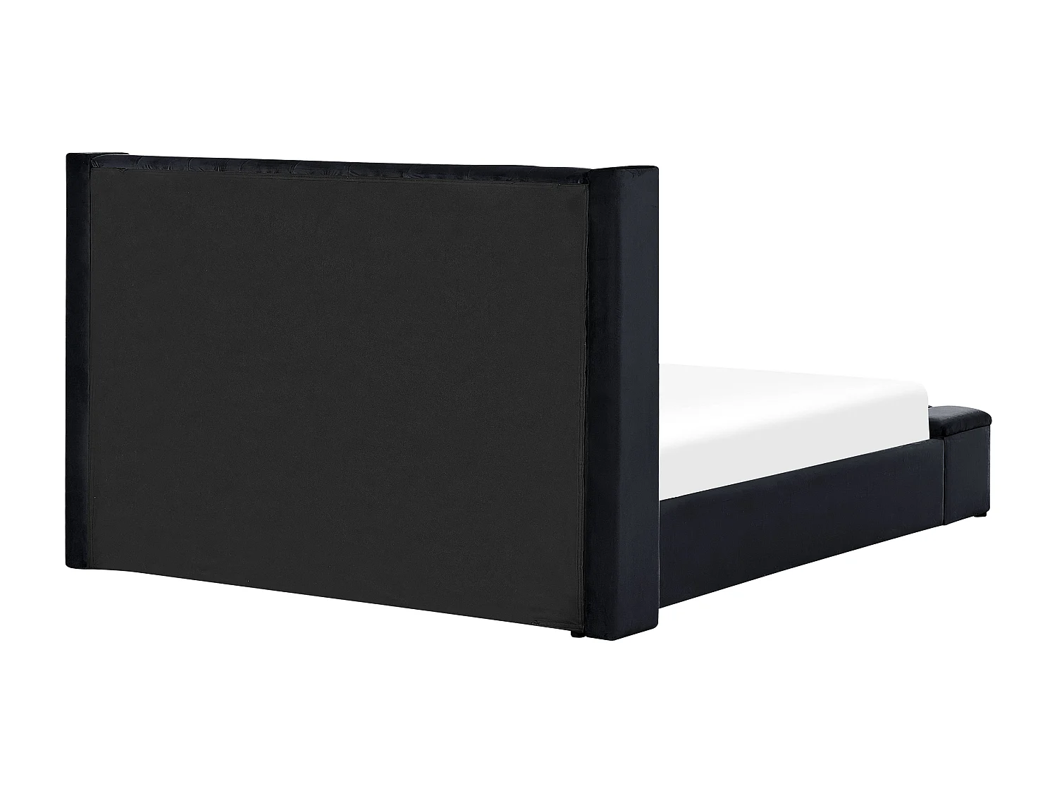 Lit avec banc de rangement Velours NOYERS 180 x 200 cm Noir