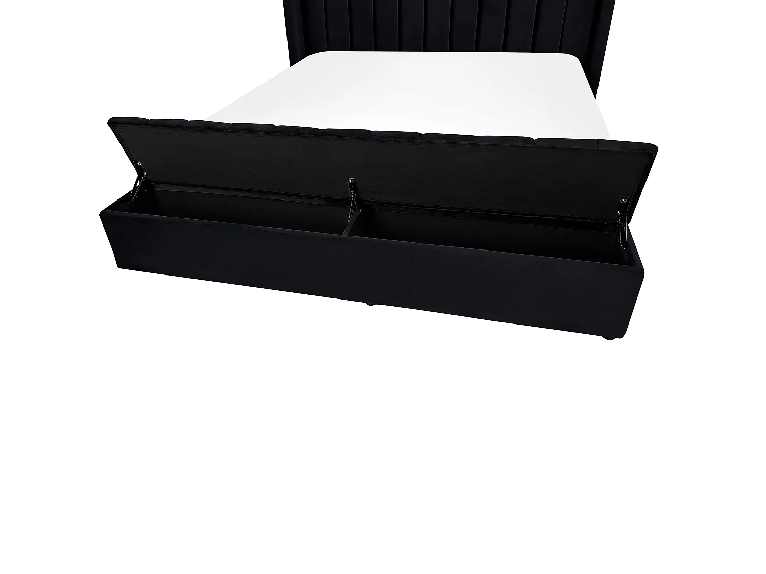Lit avec banc de rangement Velours NOYERS 180 x 200 cm Noir