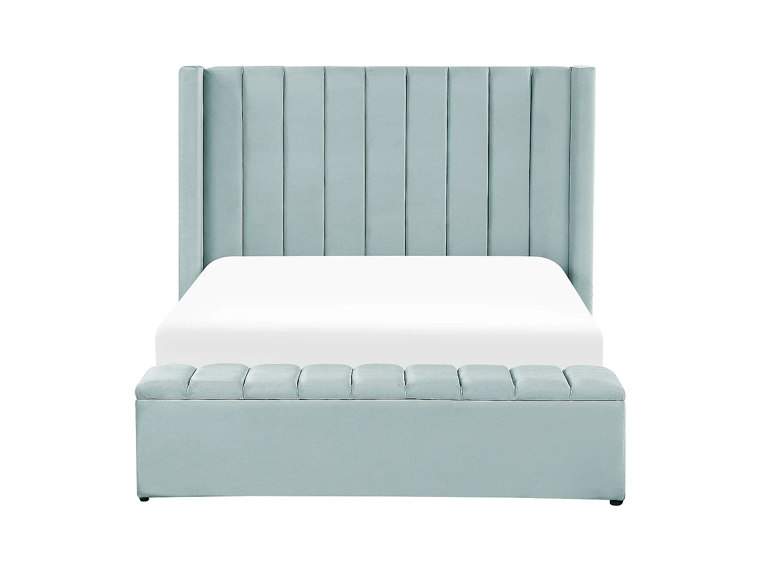 Bed met opbergbankje Fluweel NOYERS 140 x 200 cm Mintgroen