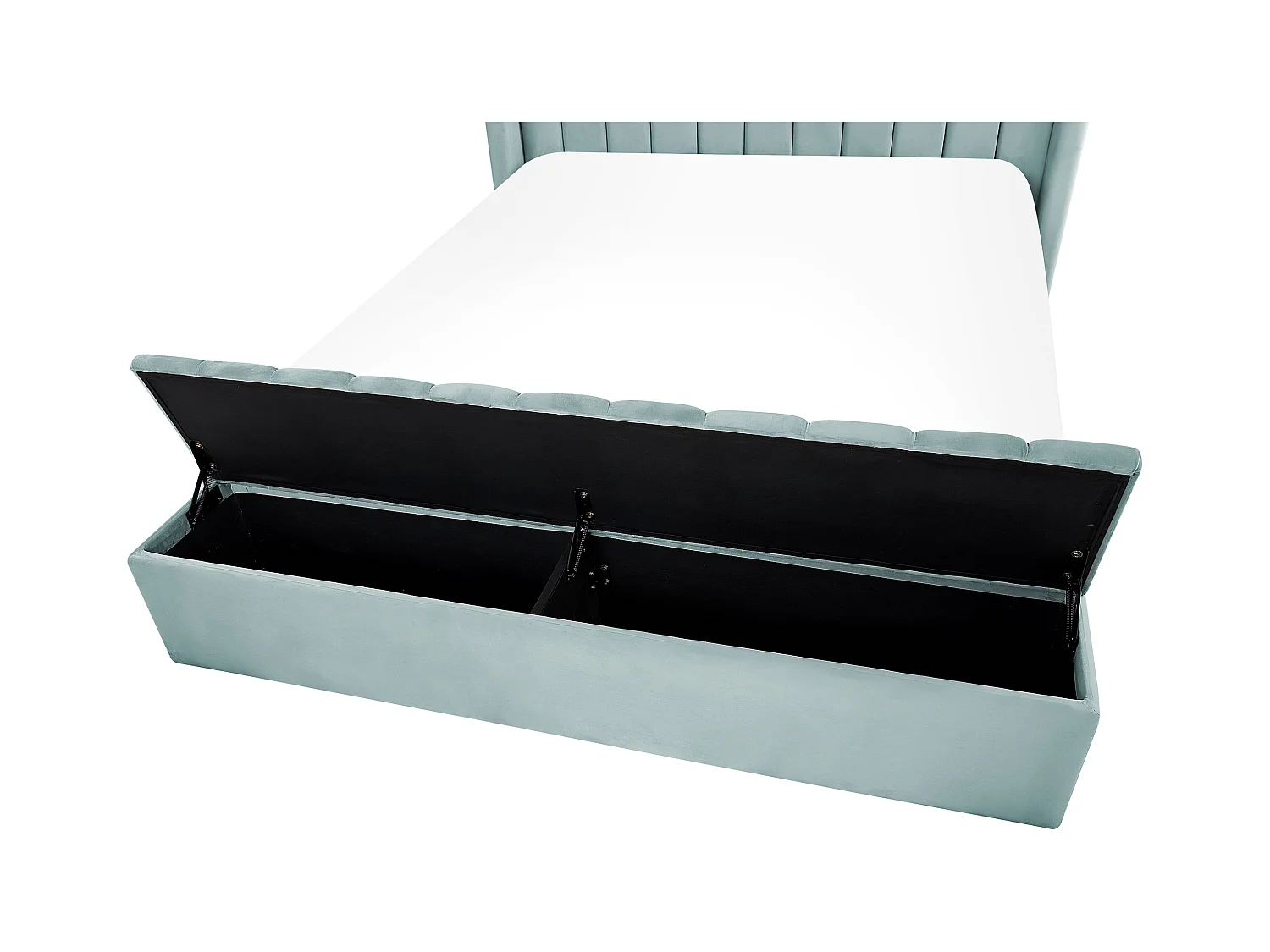 Bed met opbergbankje Fluweel NOYERS 140 x 200 cm Mintgroen