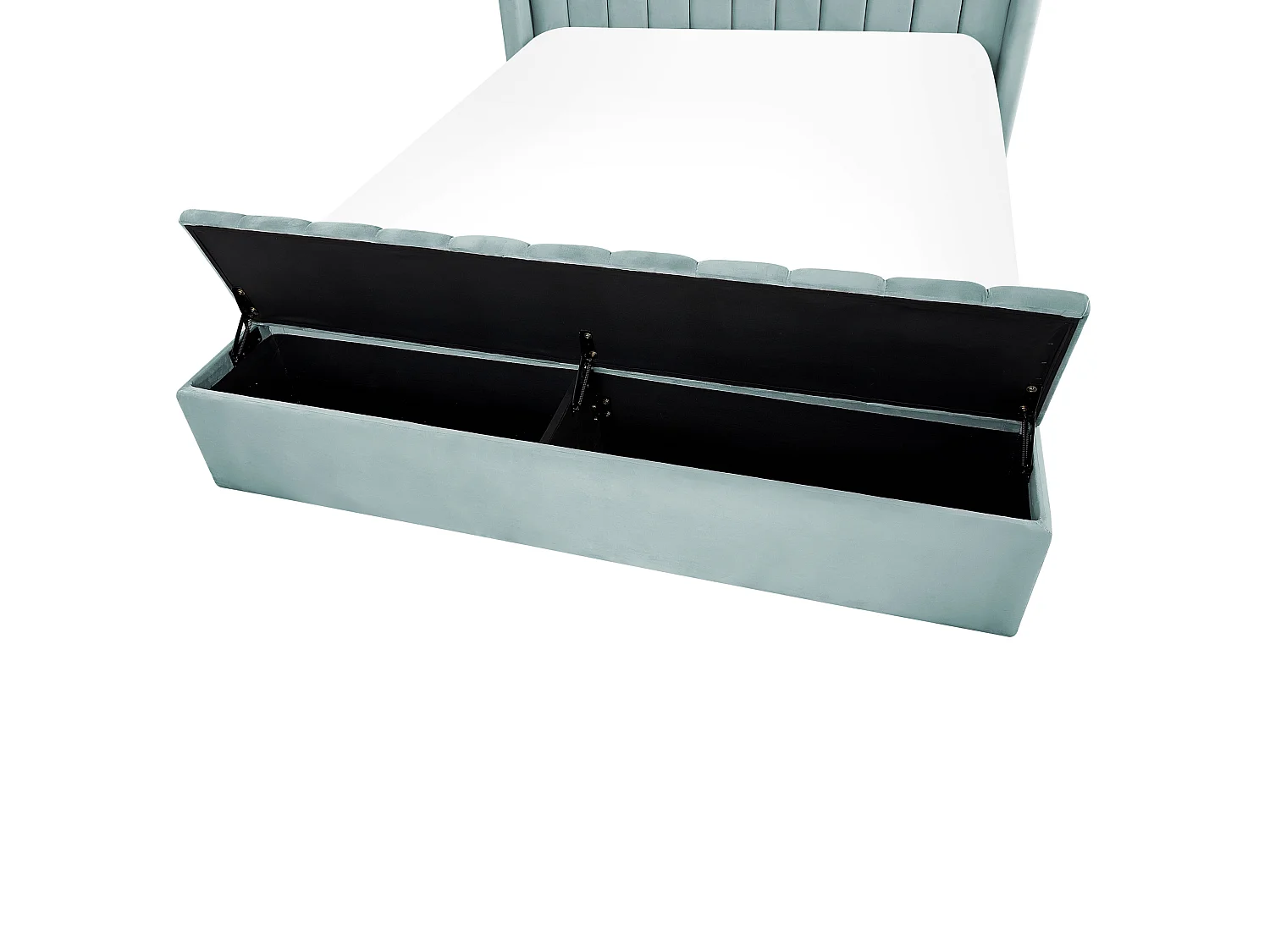 Lit avec banc de rangement Velours NOYERS 140 x 200 cm Vert menthe