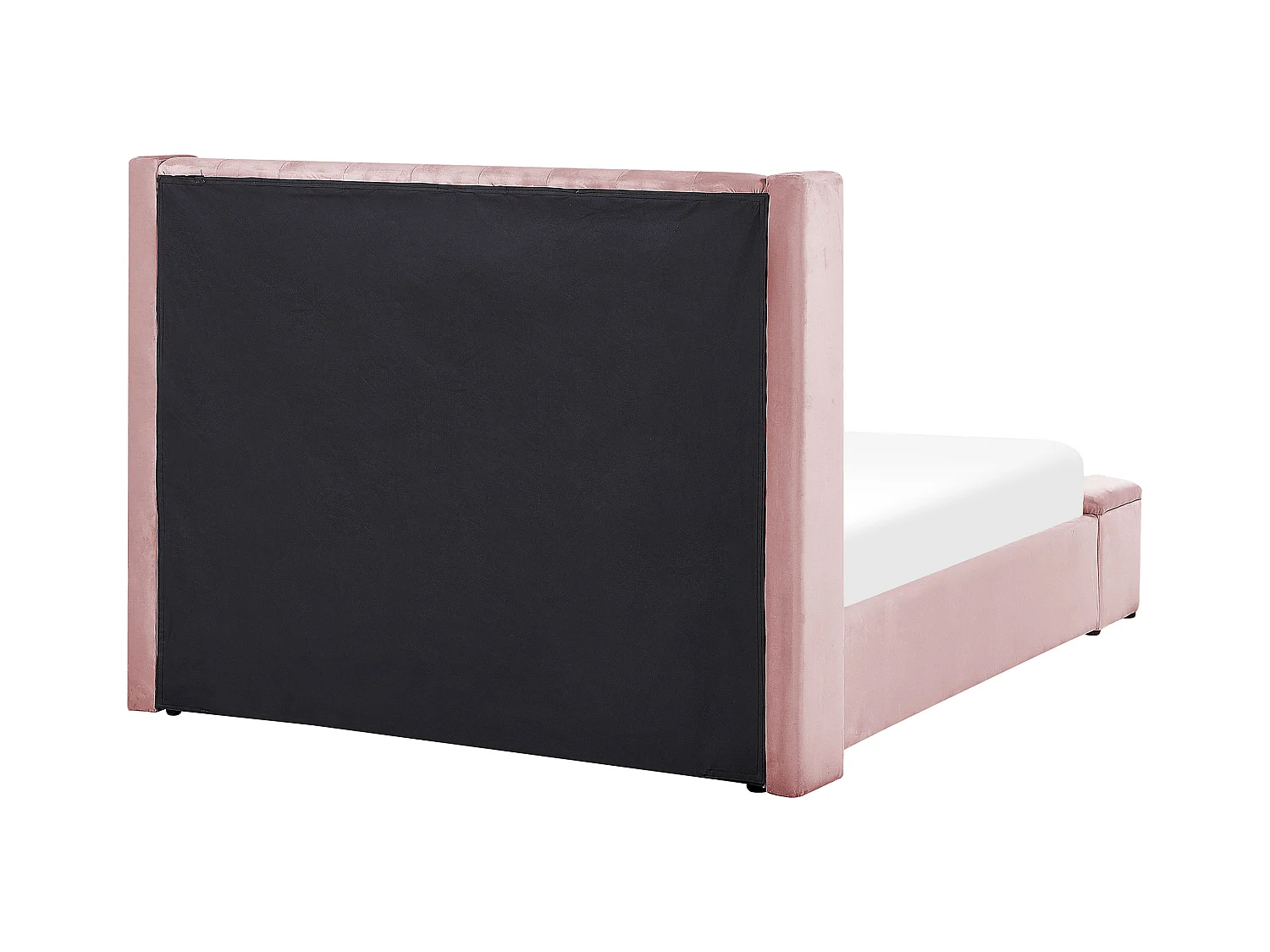 Lit avec banc de rangement Velours NOYERS 140 x 200 cm Rose