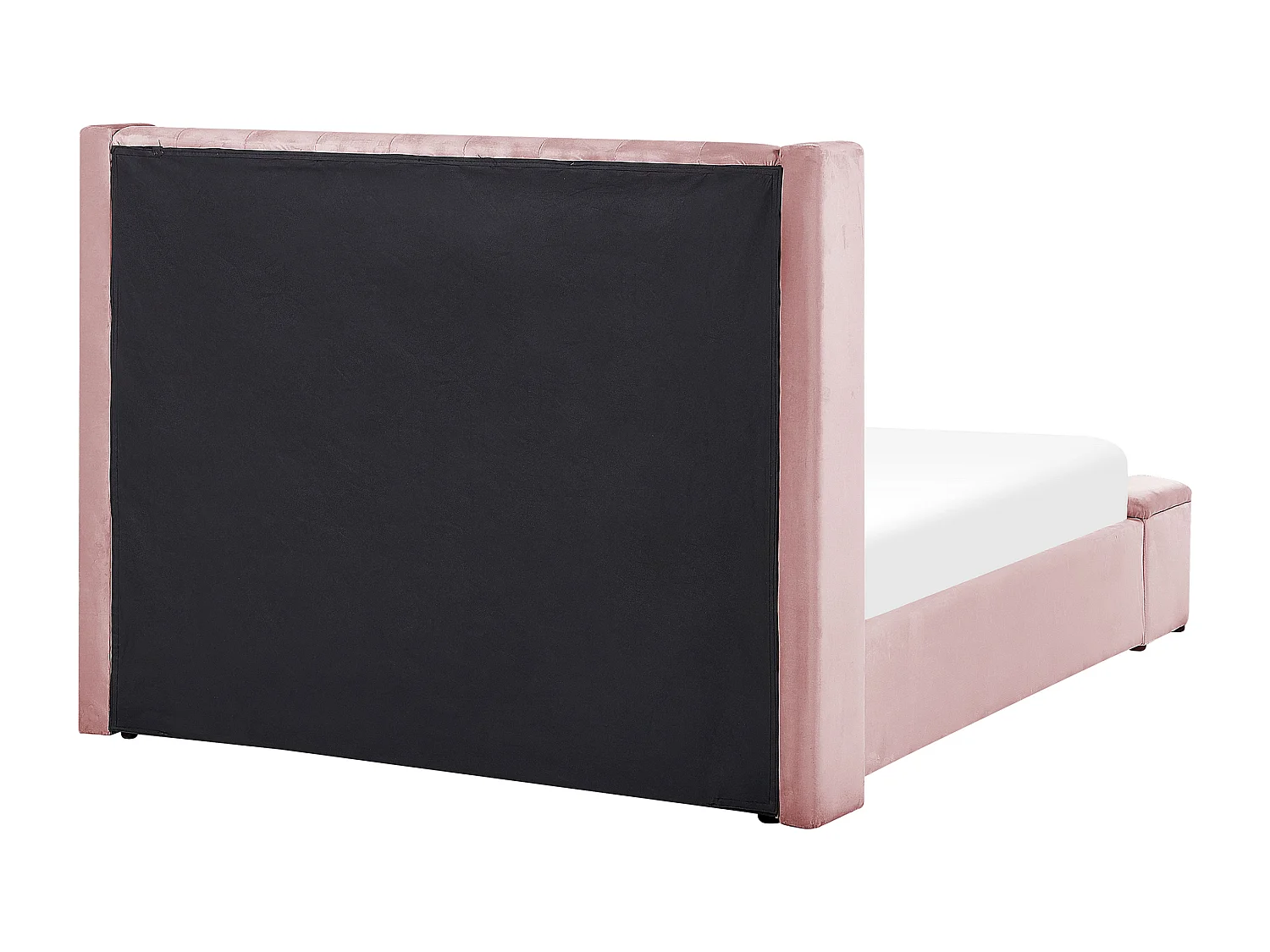 Lit avec banc de rangement Velours NOYERS 140 x 200 cm Rose