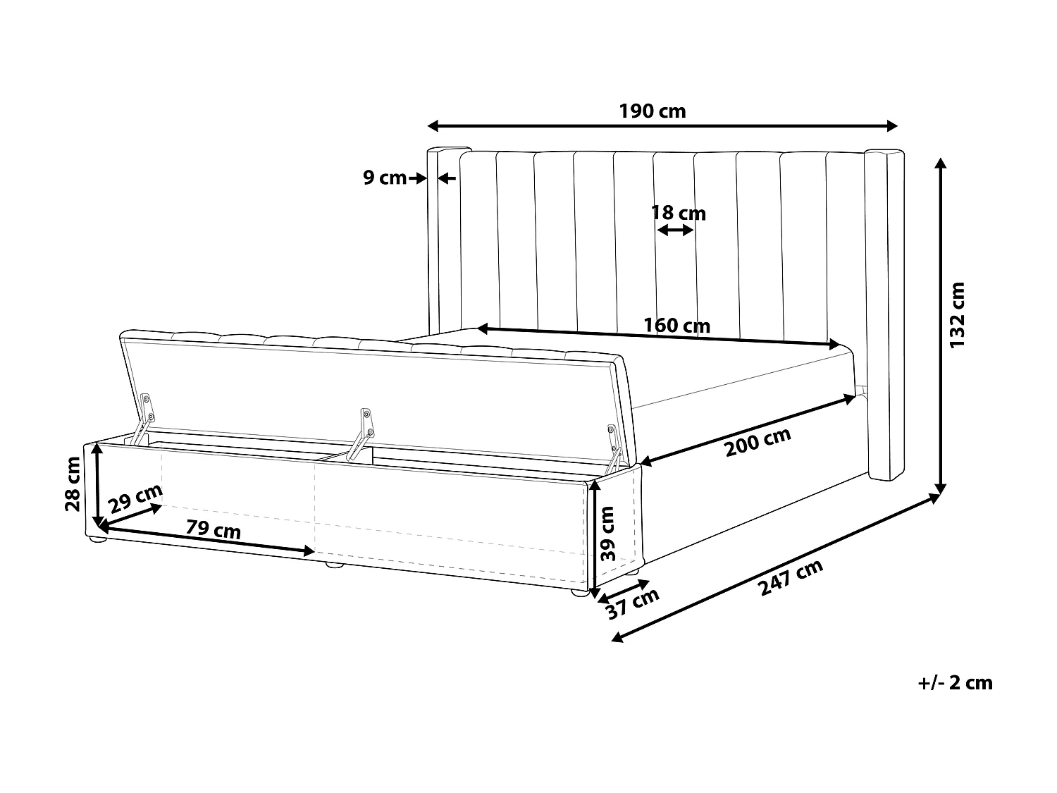 Bed fluweel groen 160 x 200 cm NOYERS