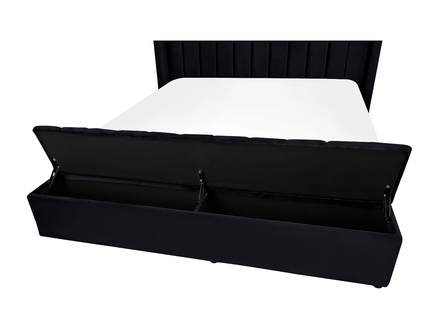 Polsterbett Samtstoff schwarz mit Stauraum 160 x 200 cm NOYERS