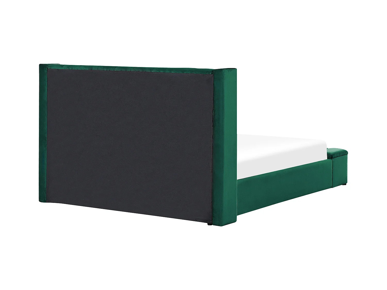 Lit avec banc de rangement Velours NOYERS 180 x 200 cm Vert émeraude