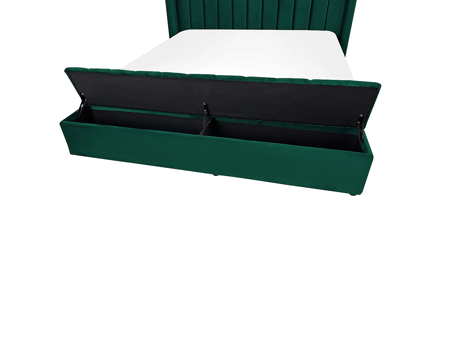 Lit avec banc de rangement Velours NOYERS 180 x 200 cm Vert émeraude