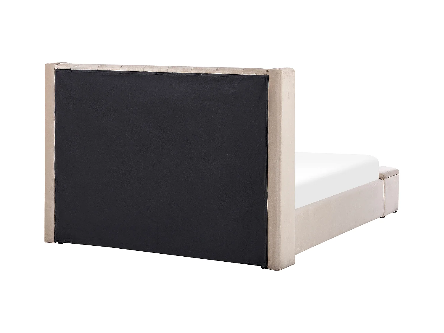 Letto con panca contenitore Velluto NOYERS 160 x 200 cm Beige